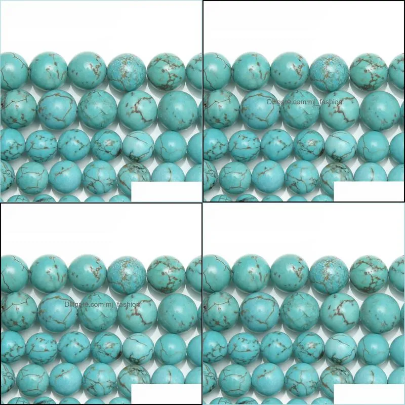 8mm new natural lt blue howlite turquoises round loose beads 15