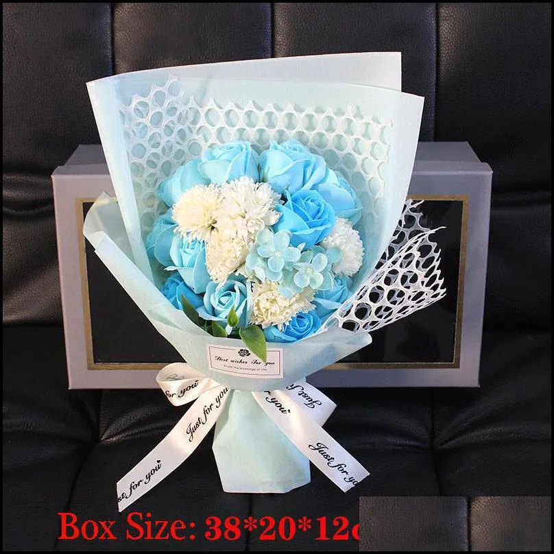 gift wrap 2021 valentines day 19 rose soap bouquet wedding decoration box christmas birthday for girlfriend wife1