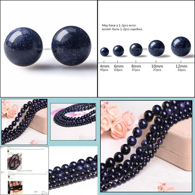 4-12mm natural perles galaxy beads sitara stars beads blue sand blue sunstone loose beads for jewelry making