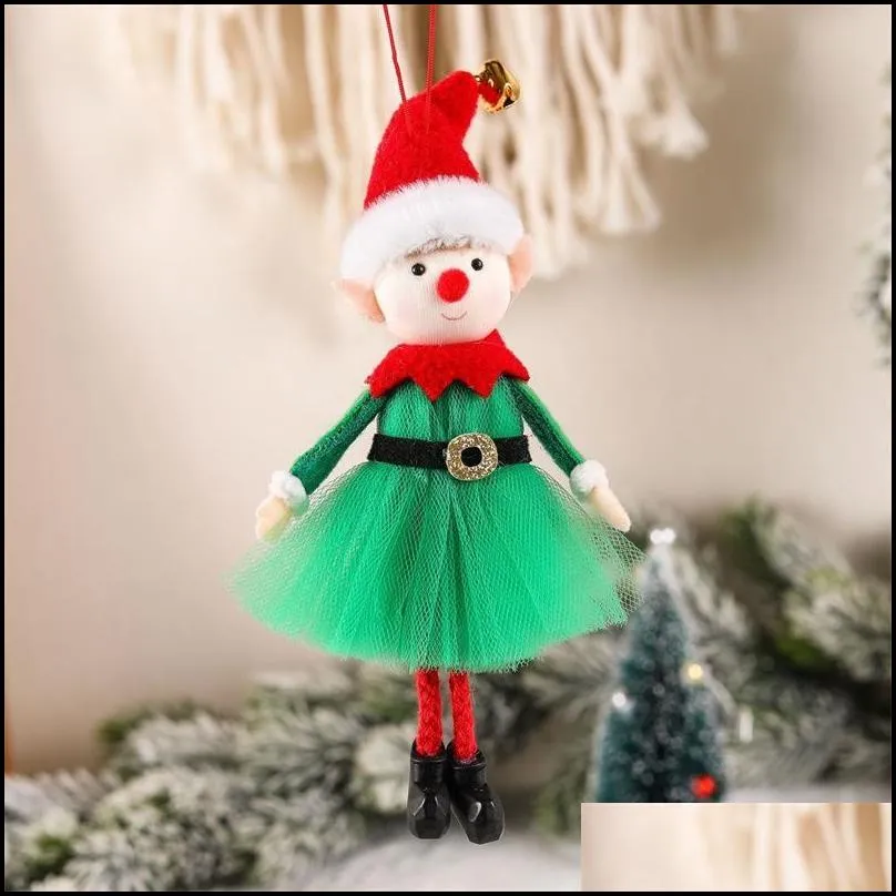 christmas elf dolls decoration adorable boy and girl xmas tree new year ornament home gifts