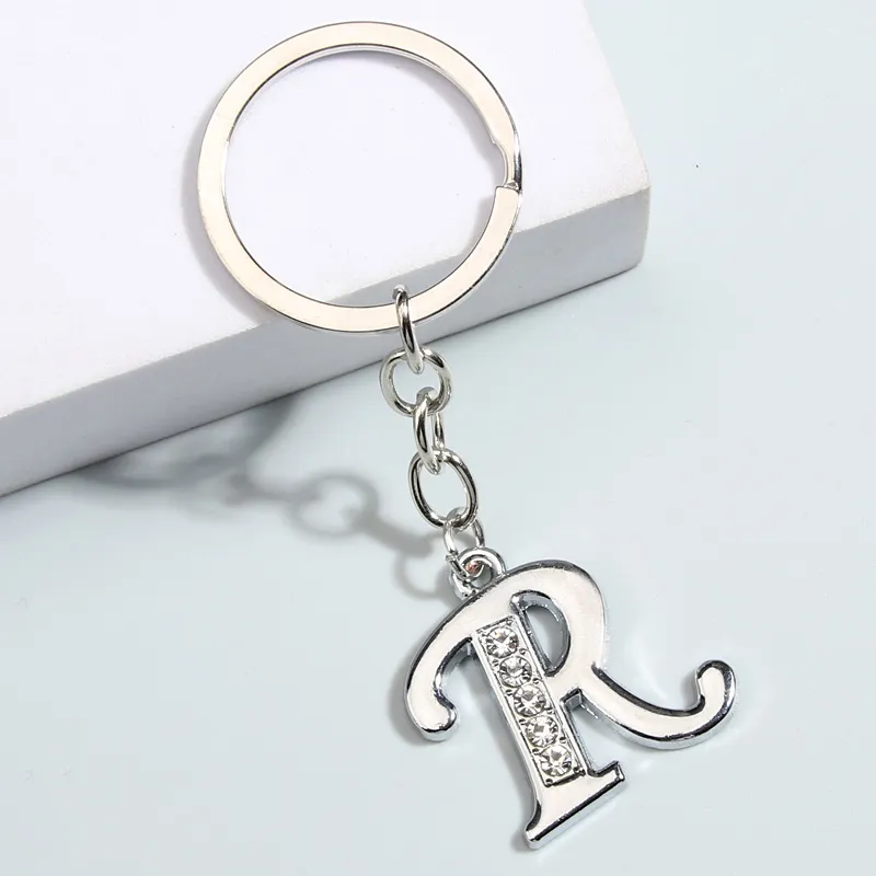 Key Rings Metal Keychain Initial A M R Ring Capital Letter Chains