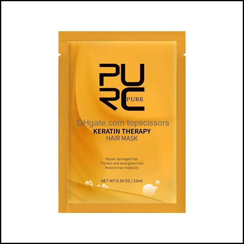purc keratin therapy hair mask for argan oil repairs hair damage restore soft hairs care scalp treatments conditioner 10ml