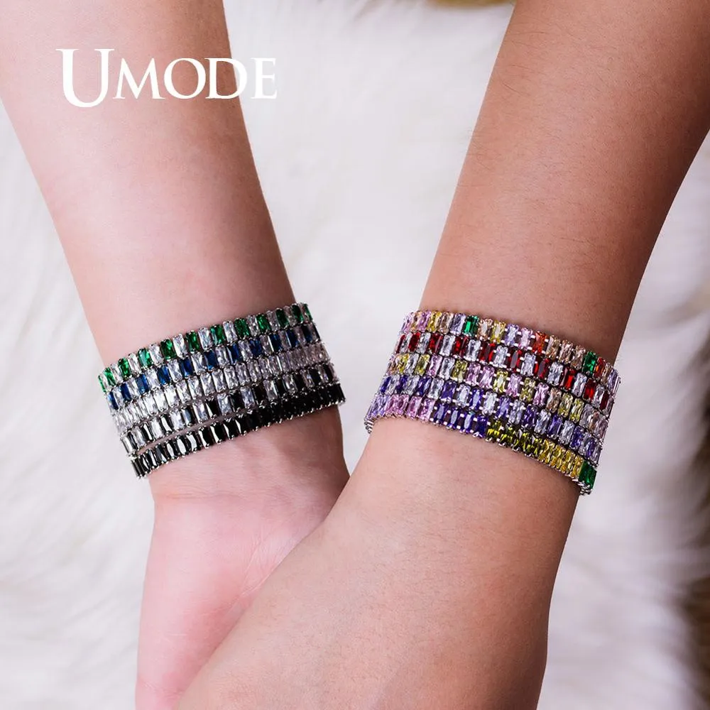 umode 2022 trendy exquisite tennis bracelet for women luxury micro inlaid multicolor crystal aaa cz strand bracelets ub0181k bracelets