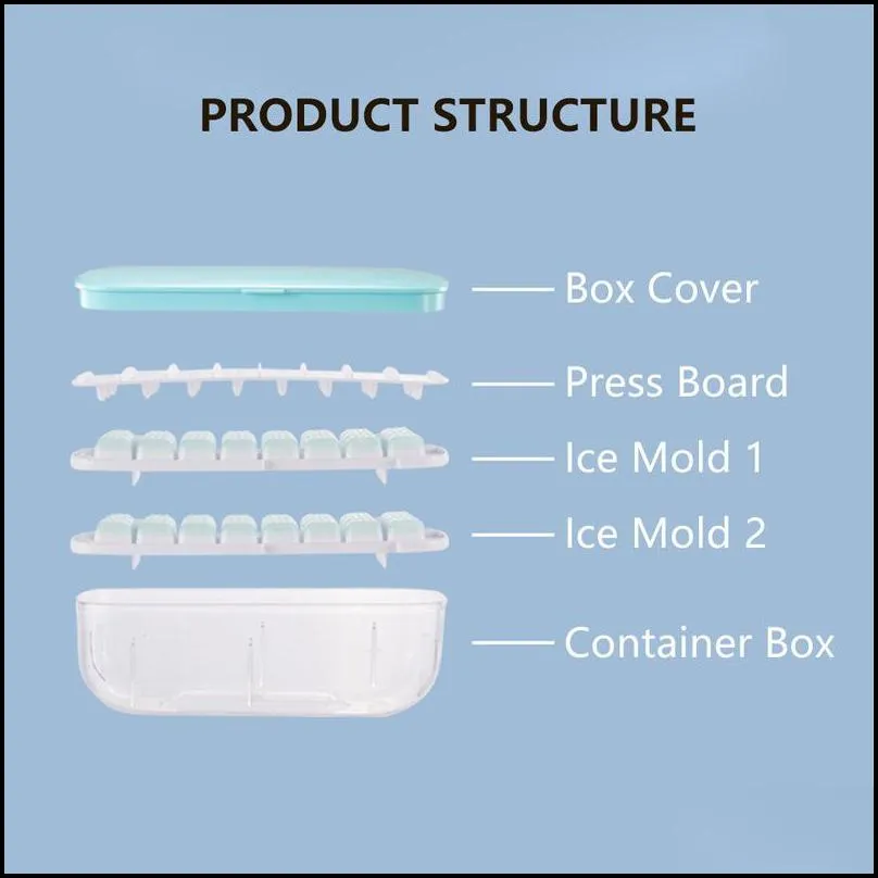 ice cube tray box mould with container bowl and shovel creative shape maker convenient press easy demould style 220617