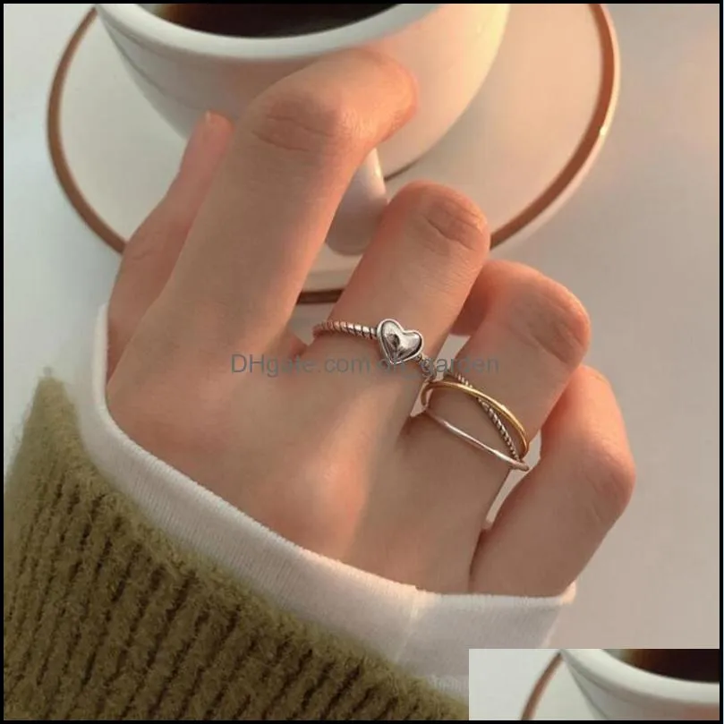 cluster rings sterling silver love heart vintage handmade weave thai elegant party jewelry gifts for women couplescluster brit22