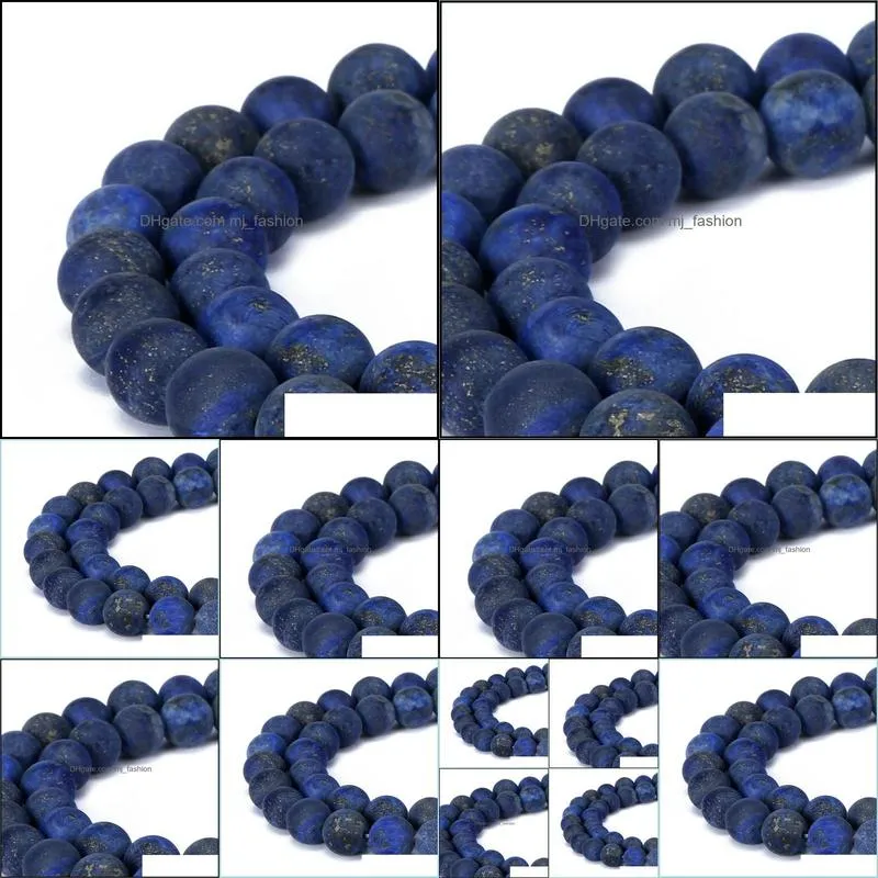 8mm fctory price 4 6 8 10 12 mm natural stone dull polish matte lapis lazuli round loose beads jewelry making diy