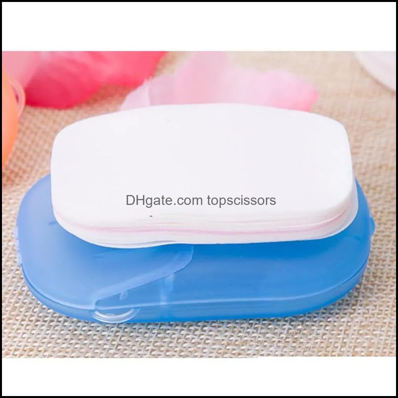 travel portable disposable boxed soap 20pcs/set paper make foaming scented bath washing hands mini paper soap