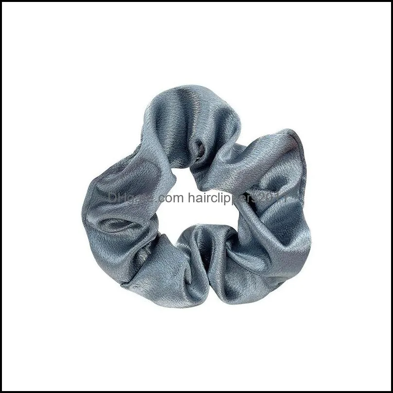 satin silk solid color hair scrunchies elastic hairband ponytail holder headband hairs accessories