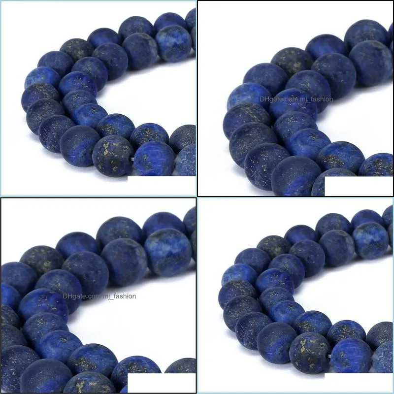 8mm fctory price 4 6 8 10 12 mm natural stone dull polish matte lapis lazuli round loose beads jewelry making diy