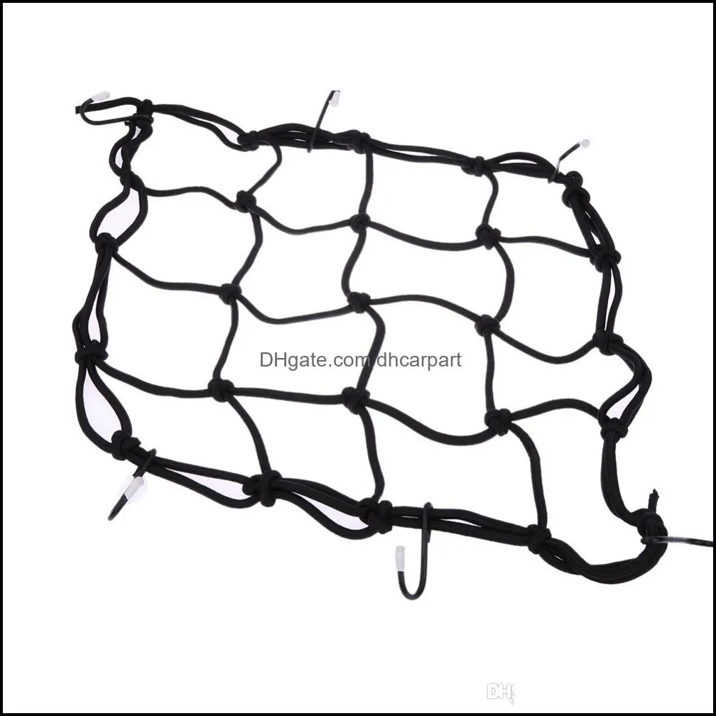 2019 new 6 hooks 30x30cm motorcycle mesh net bag luggage cargo bungee net bag storage carrier bag helmet holder for motorcycle scooter