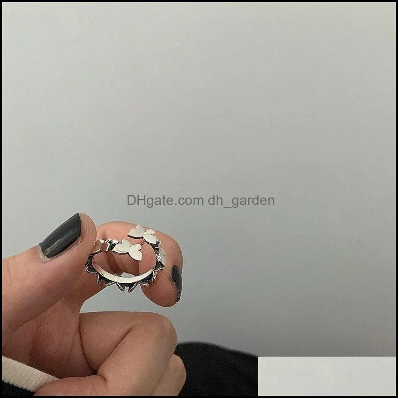 cluster rings kinel authentic 925 sterling silver belt buckle pattern vintage finger for women minimalist korea jewelry accessoriescluster