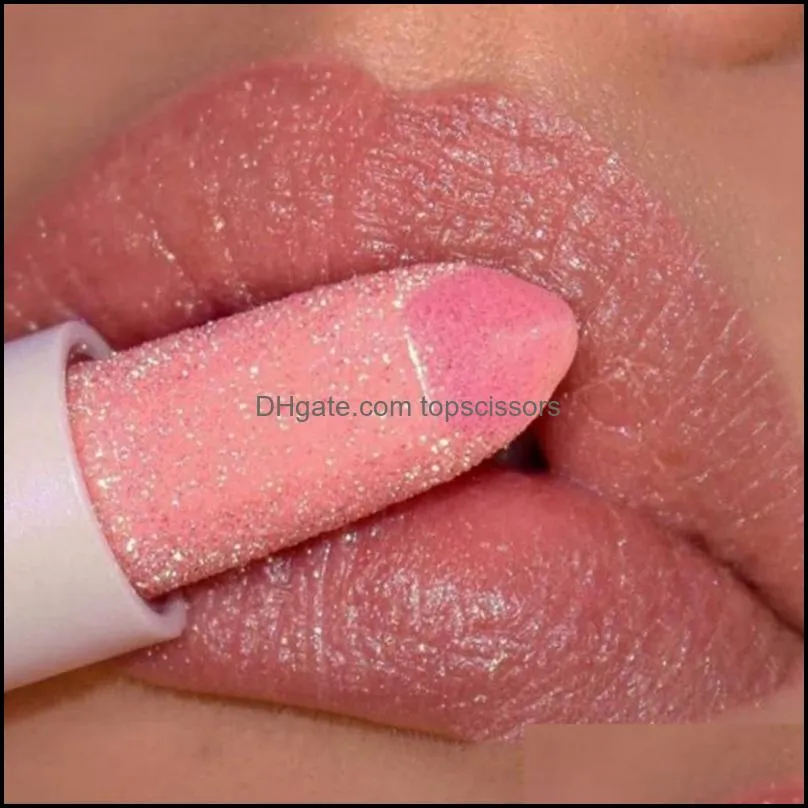 glitter matte lipstick waterproof long lasting temperature change diamond lipstick non stick red pink lip tint makeup cosmetic