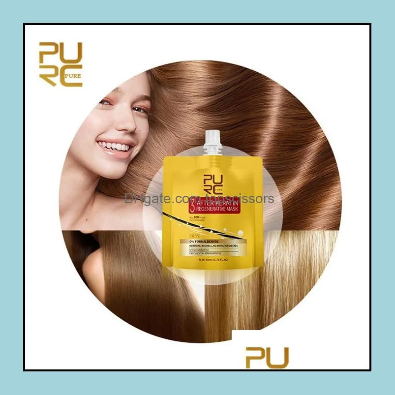 purc 3pcs/set new technology keratin treatment set no irritation no smoke repair and straighten damaged hair