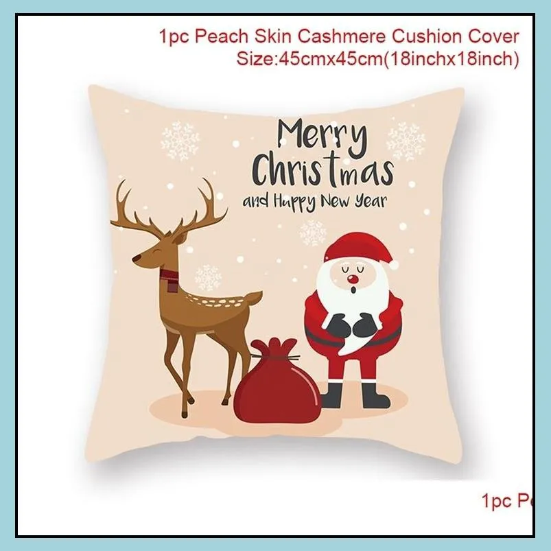 cushiondecorative pillow christmas case decorative sofa snowman santa claus cover case 45x45cm home decor 220928