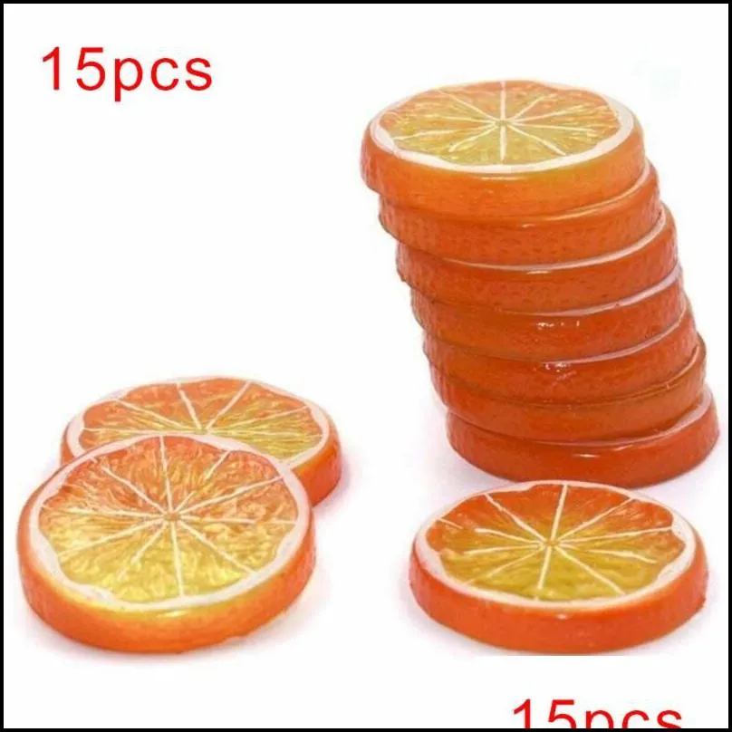 decorative flowers wreaths 15 artificial fruit slices orange lime prop display lifelike decor each measures 5cm in diameter