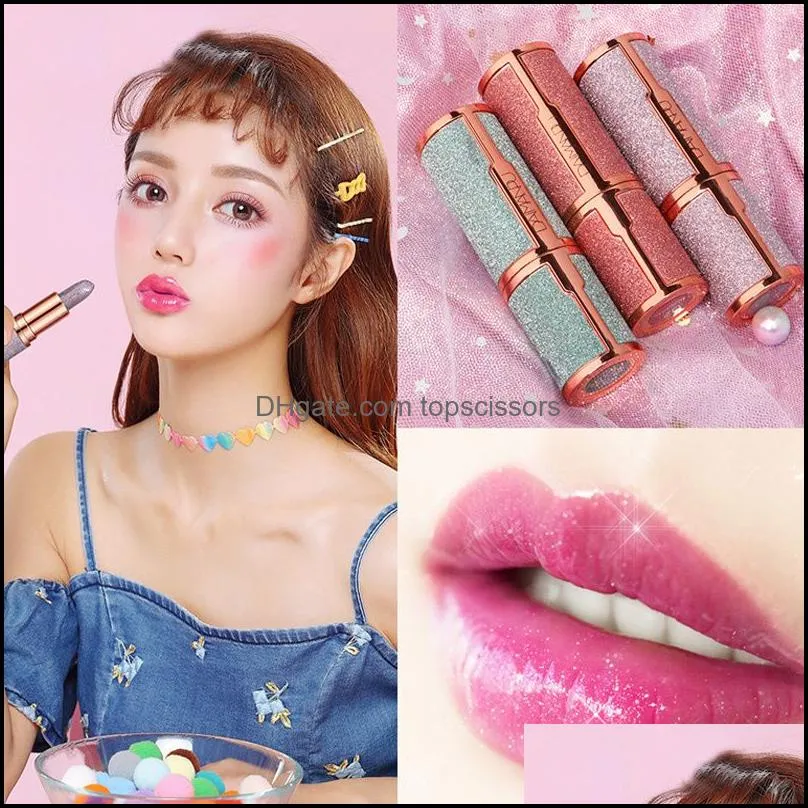 glitter matte lipstick waterproof long lasting temperature change diamond lipstick non stick red pink lip tint makeup cosmetic