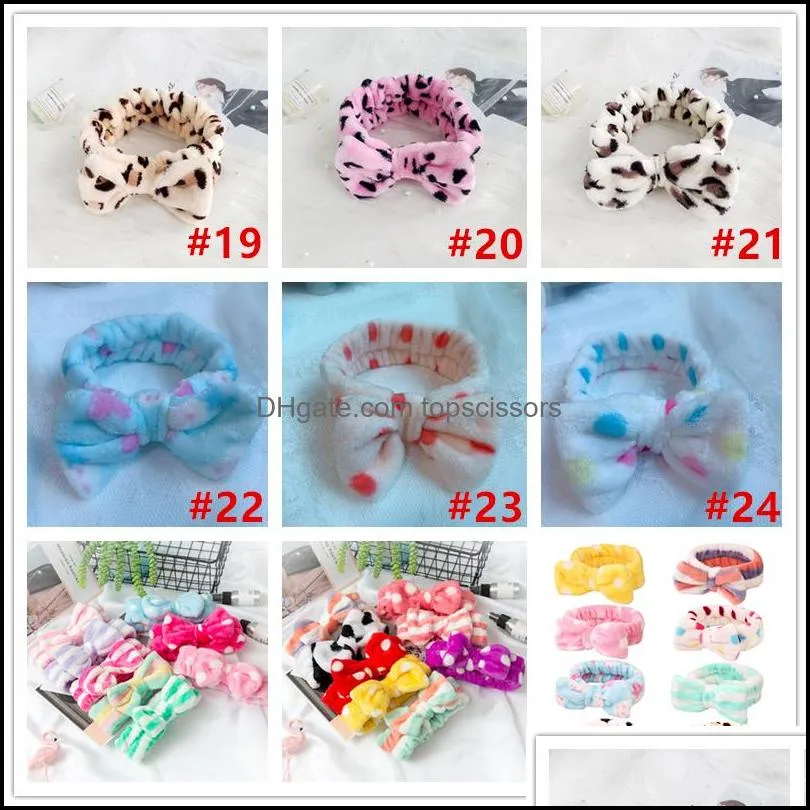 coral fleece soft elastic hairbands spa bath shower make up wash face headband hair band girls hair accessories 10pcs