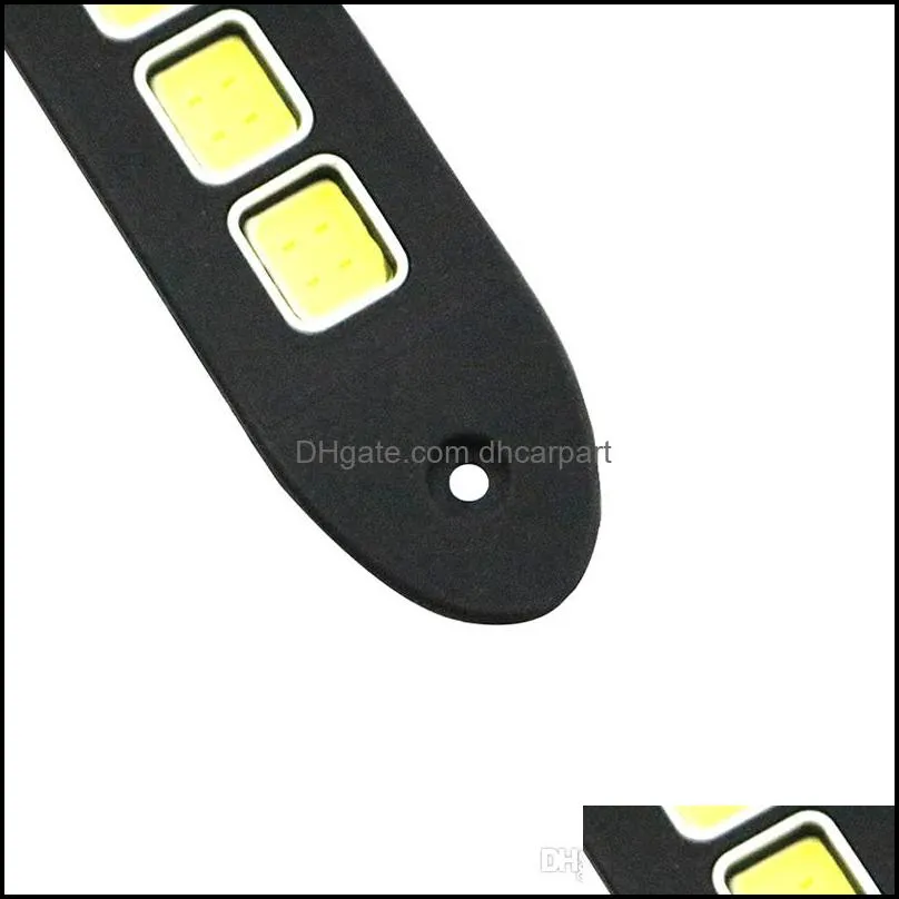 2pcs led cob lamp 12v 5w light source flexible silicone strip 10 grids car daytime running light diy car bulb cold white led strip