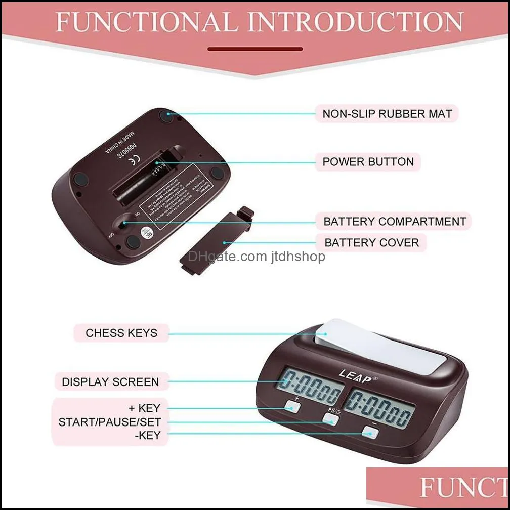 professional compact digital chess clock count up down timer electronic board game bonus competition master tournament 201120