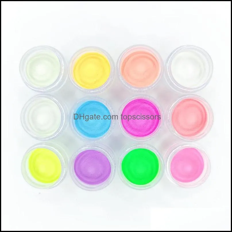 neon pigment eyeshadow powder fluorescent nail glitter set shinny ombre chrome dust diy gel polish manicure for nails art decoration