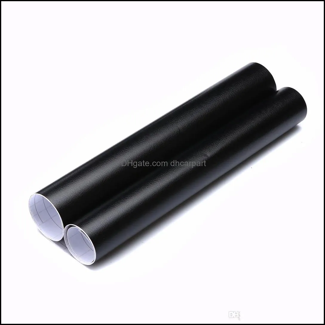 100x30cm black leather texture diy car interior dashboard sticker trim vinyl wrap sheet film pvc stickers car styling