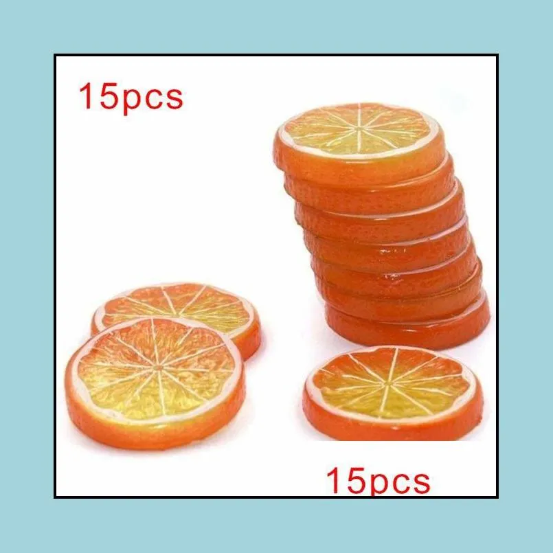 decorative flowers wreaths 15 artificial fruit slices orange lime prop display lifelike decor each measures 5cm in diameter