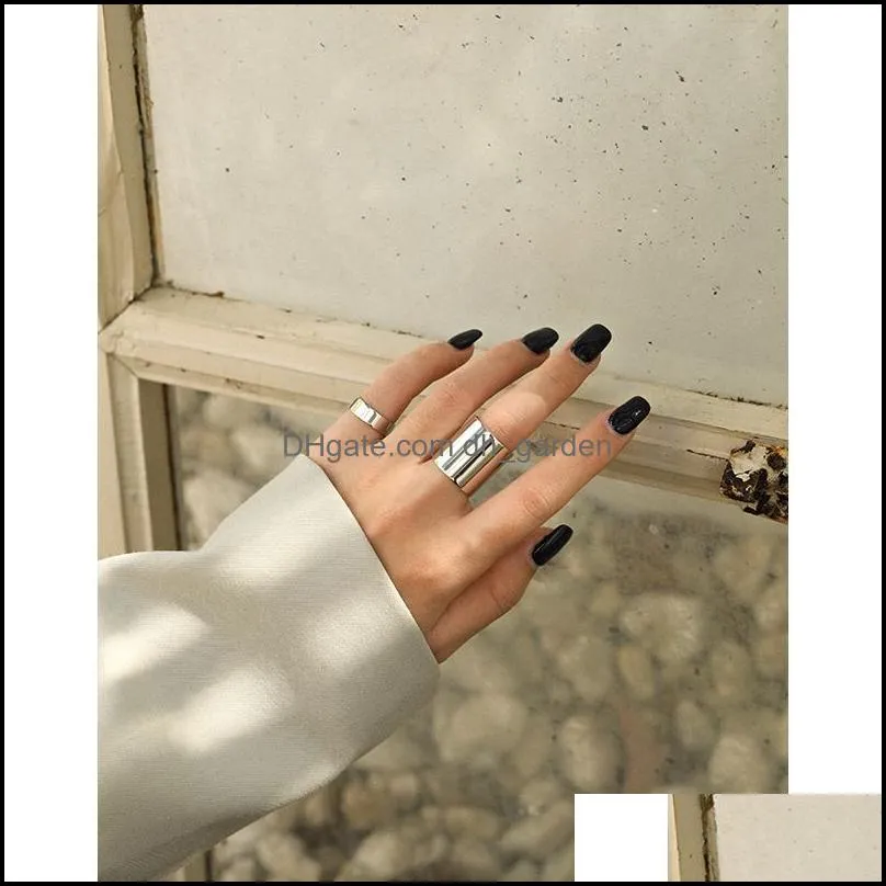 cluster rings 5mm 10mm 15mm 20mm authentic 925 sterling silver white/gold high polished smooth glossy wider ring adjust punk jewelry