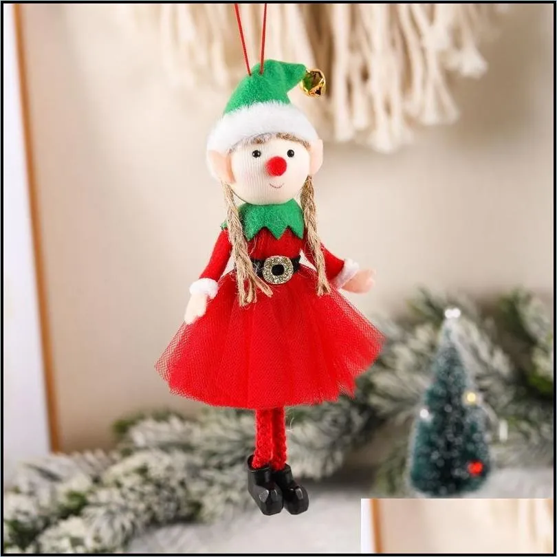 christmas elf dolls decoration adorable boy and girl xmas tree new year ornament home gifts