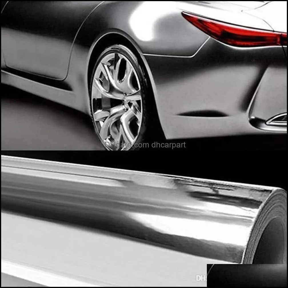 car silver chrome diy bright color vehicle film vinyl wrap car body sticker vinyl films car styling accessories personality