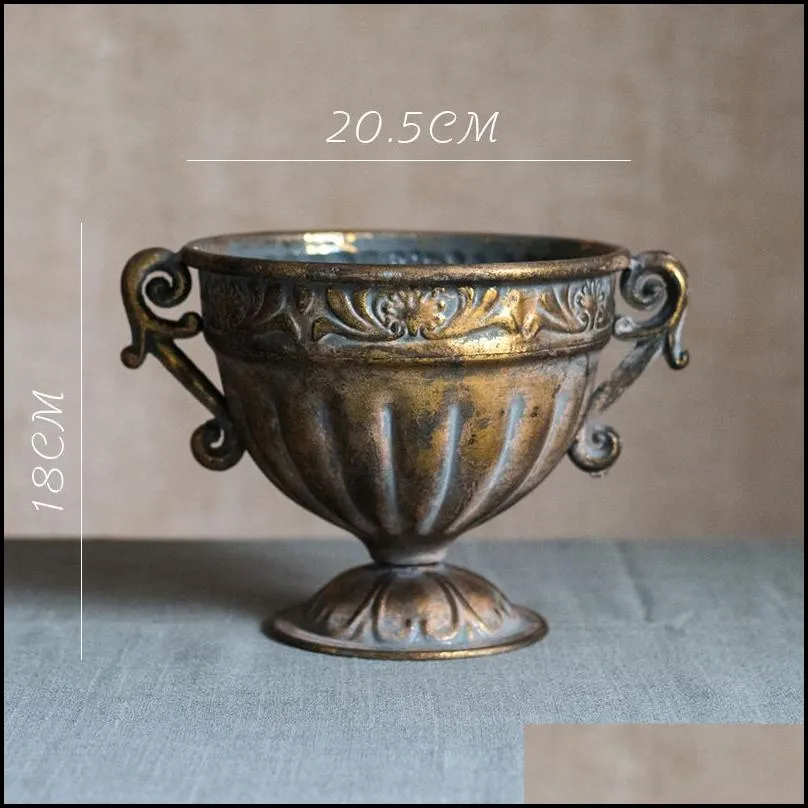 vases vintage old iron flower room home nordic decor golden silver european flowers pot goblet classical decoracion salon casa 220928