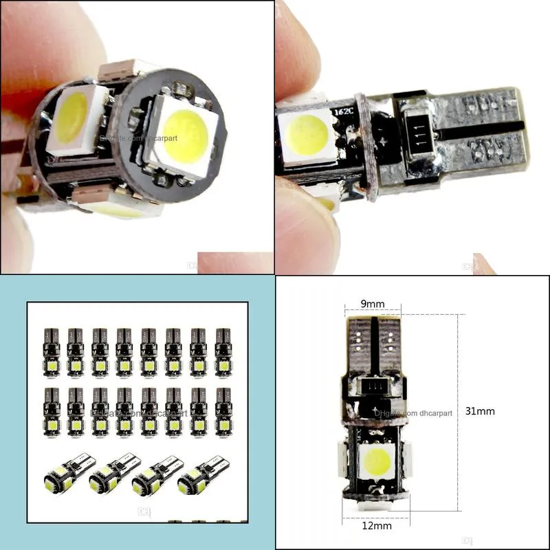 100x t10 smd canbus 5smd t10 led canbus car w5w 194 error automotive reading light bulb lamp