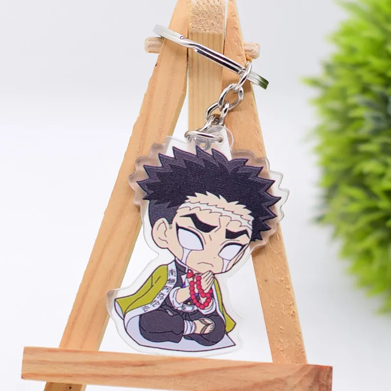 2020 new demon slayer keychain kimetsu no yaiba double sided acrylic key chain anime accessories cartoon key ring key chains