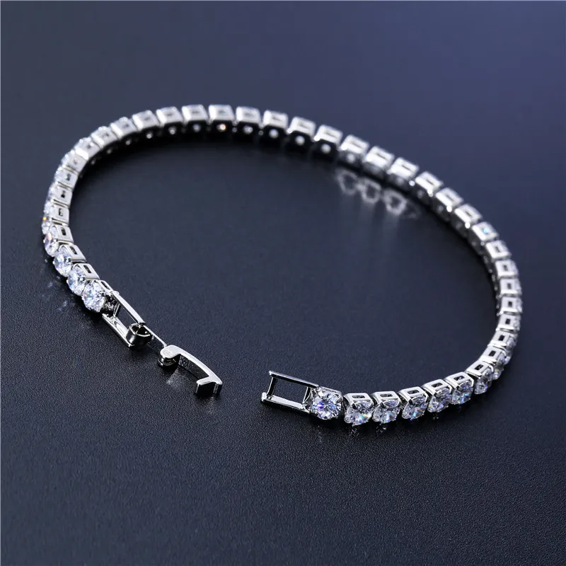 cubic zirconia crystal tennis bracelet for women men bling iced out bracelet homme wedding jewelry hip  accessories gift