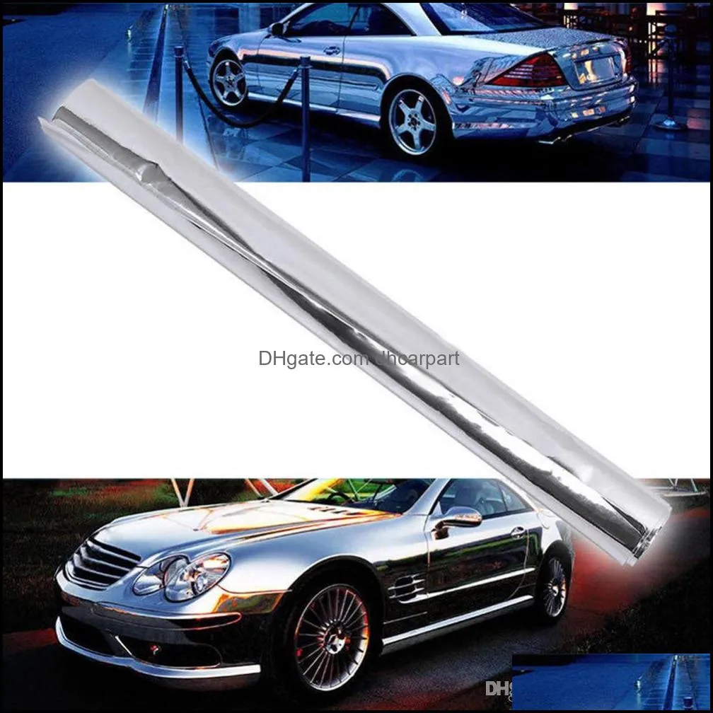 car silver chrome diy bright color vehicle film vinyl wrap car body sticker vinyl films car styling accessories personality