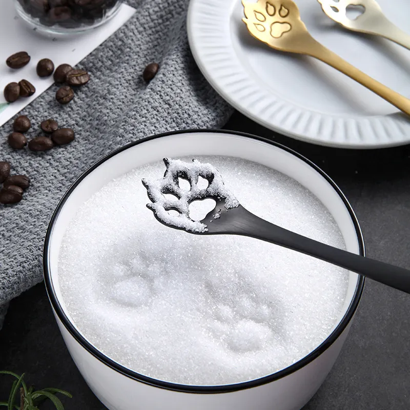 304 stainless steel spoon hollow coffee tea snack spoon creative cute cat and dog paw