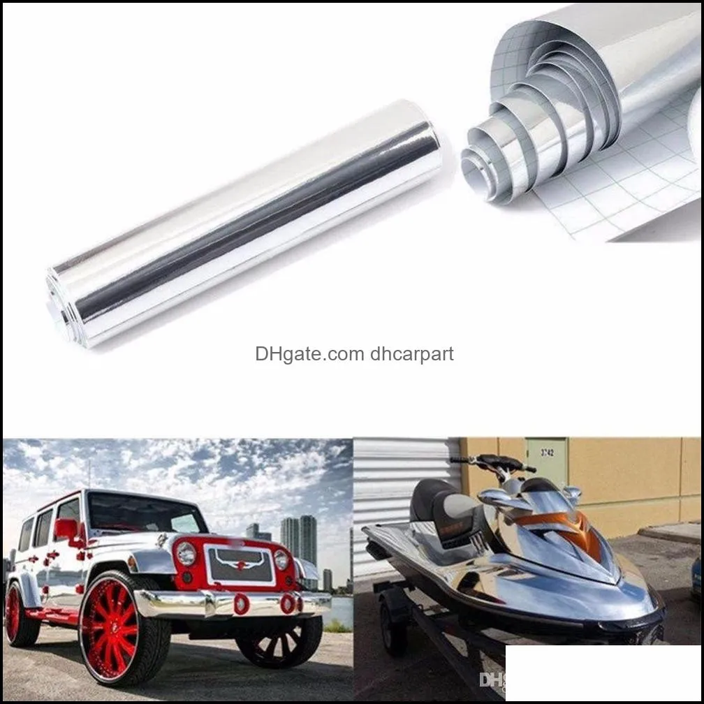 car silver chrome diy bright color vehicle film vinyl wrap car body sticker vinyl films car styling accessories personality