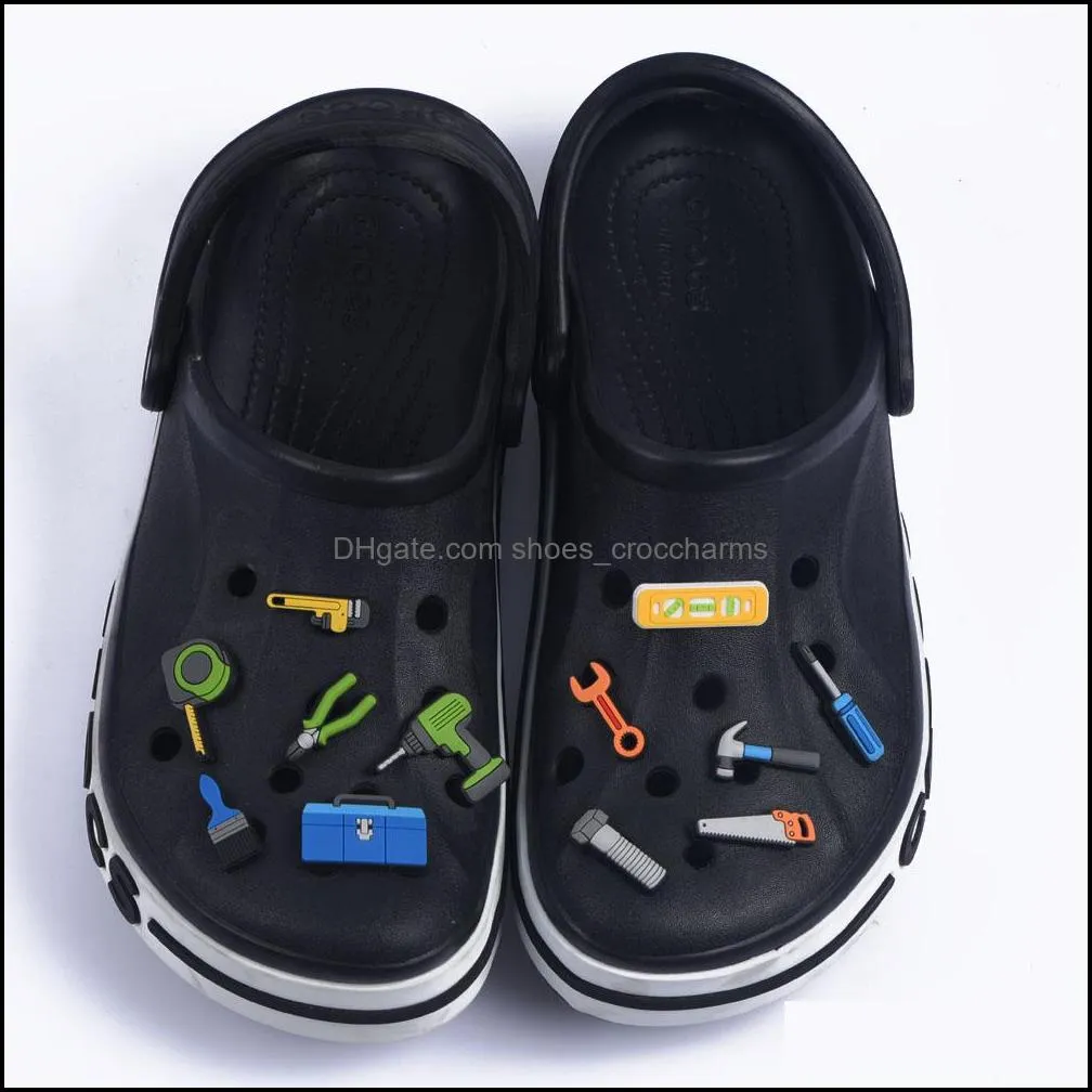 logo shoes channel shoe factory tool soft pvc brand charms fits for clog