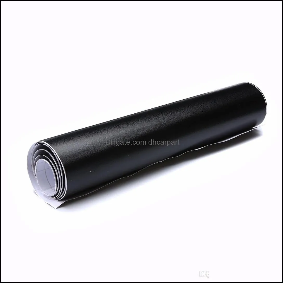 100x30cm black leather texture diy car interior dashboard sticker trim vinyl wrap sheet film pvc stickers car styling