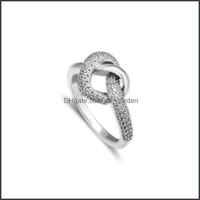 cluster rings ring knotted heart silver for women men anel feminino 100 925 jewelry sterling anillos mujer hombre weddingcluster