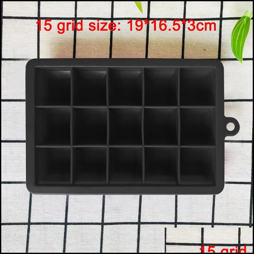 815 grid big large food grade silicone square mold diy ice maker cube tray kitchen accessories 220610