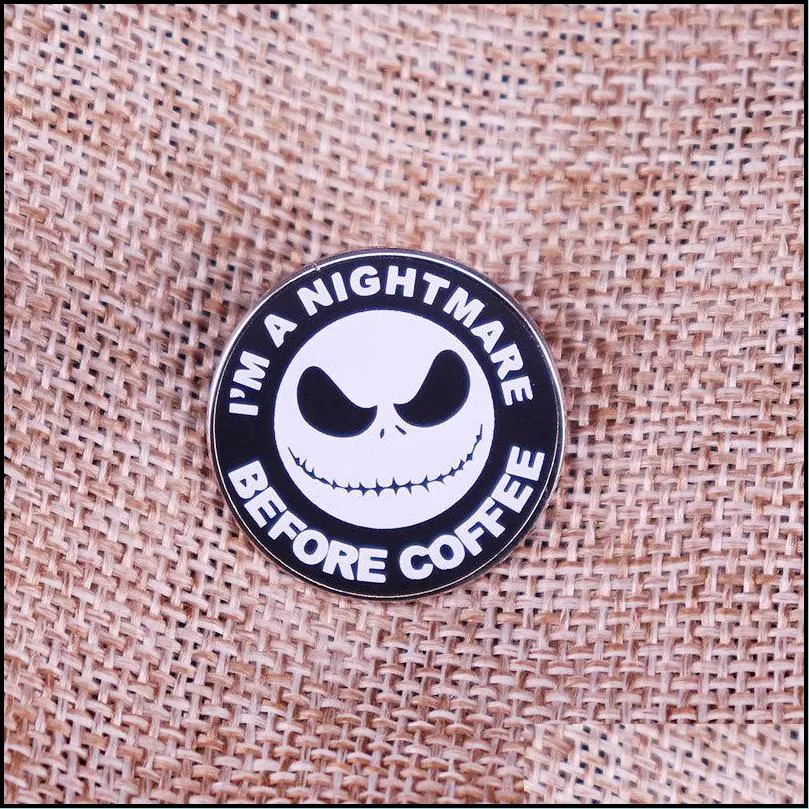 the nightmare before christmas brooch coffee lapel pin clothing hat badge jewelry gift