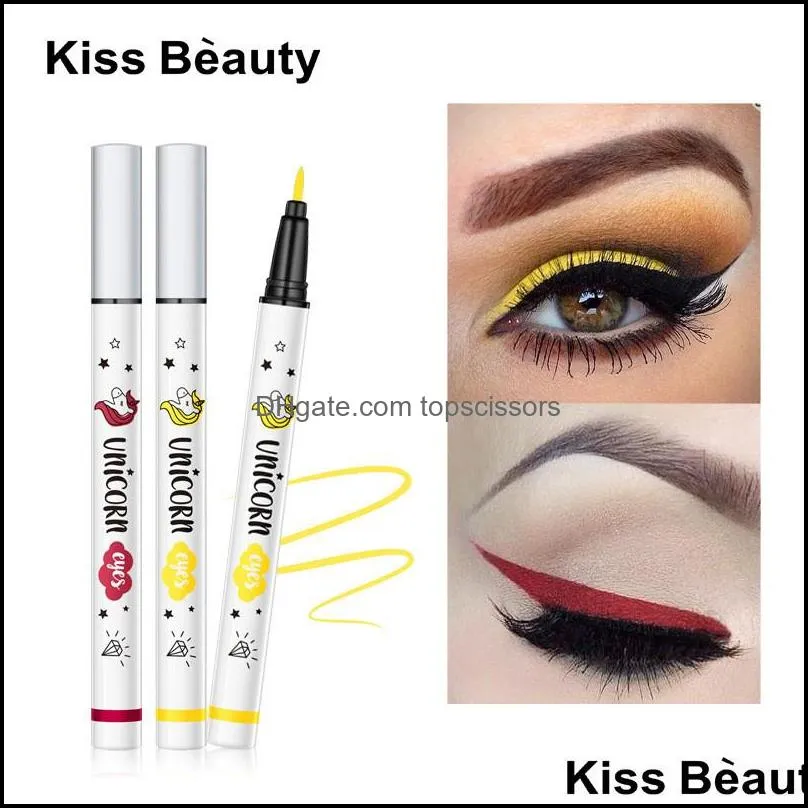 kiss beauty 6 colors matte quickdrying eyeliner liquid eyeliner pencil long lasting nonsmudge matte eyeliner eyes makeup 12pcs