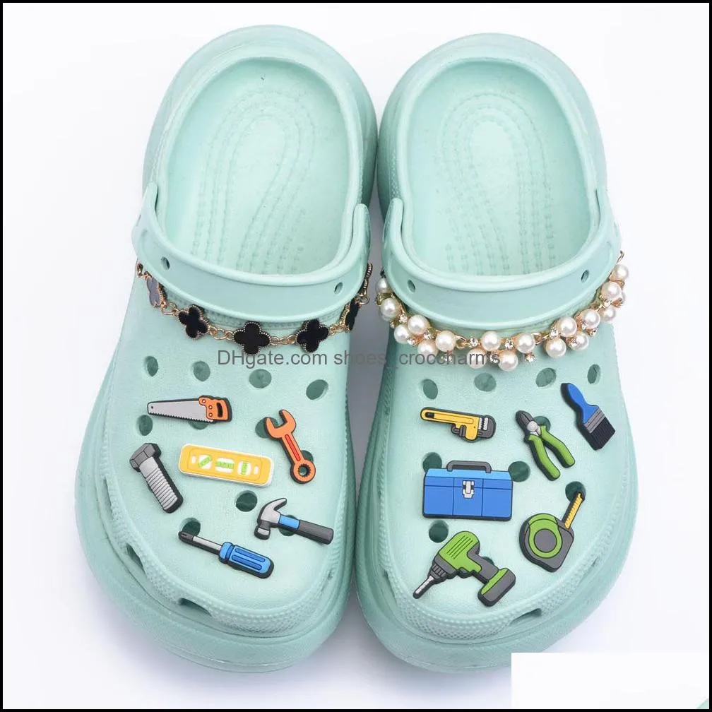 logo shoes channel shoe factory tool soft pvc brand charms fits for clog