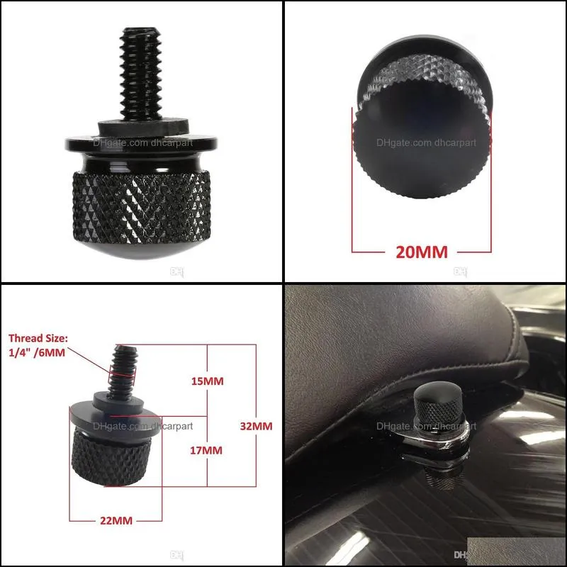 2x high quality black stainless steel seat bolt billet for street glide motorcycle accessories