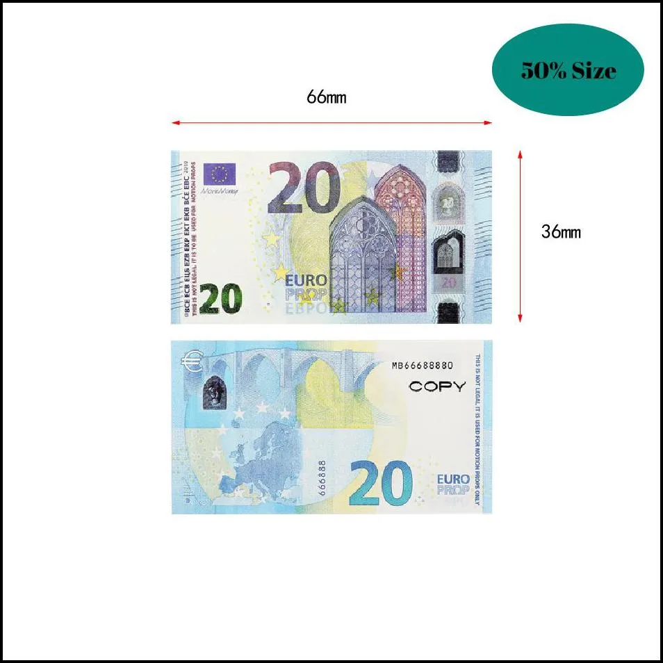 wholesale prop money copy toy euros party realistic fake uk banknotes paper money pretend double sided