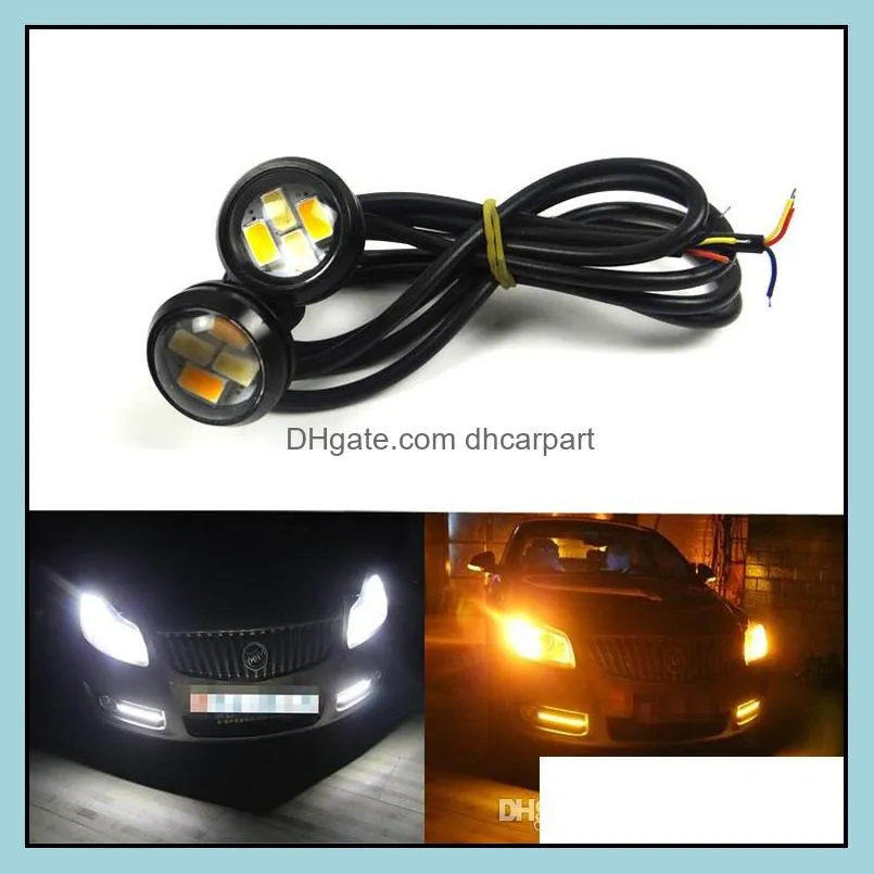 10x 23mm led  eye light 5730 dual color switchback white amber vehicle drl daytime running lamp