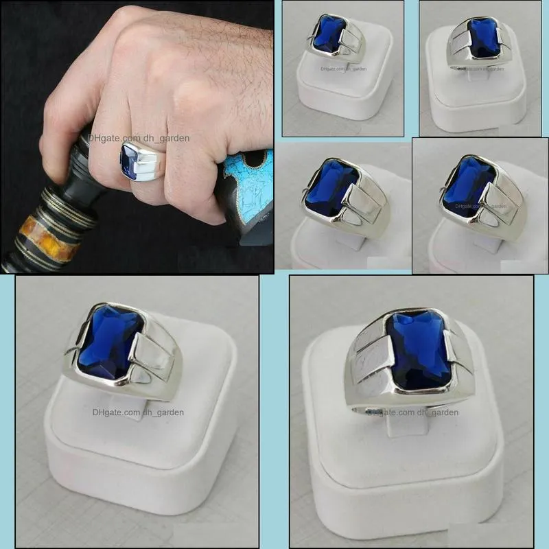 cluster rings turkish handmade 925 sterling silver jewelry sapphire mens ringcluster brit22