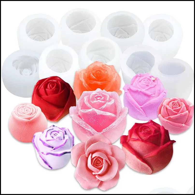 cube form silicone rose shape cream mold tray 3d big ice cream ball maker reusable whiskey cocktail mould bar tools 220610