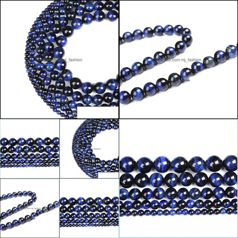 free shipping natural stone blue lapis lazuli tiger eye agat round loose beads 8 10 12 mm pick size 16