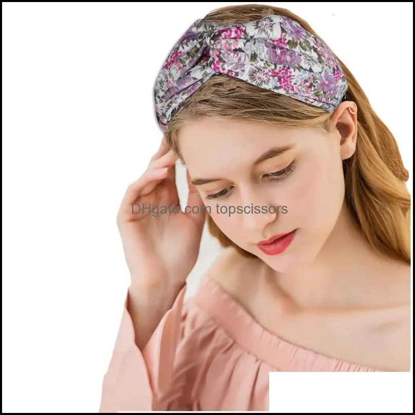 women girls bohemian hair bands print headbands retro cross turban bandage bandanas hairbands hair accessories headwrap 60pcs